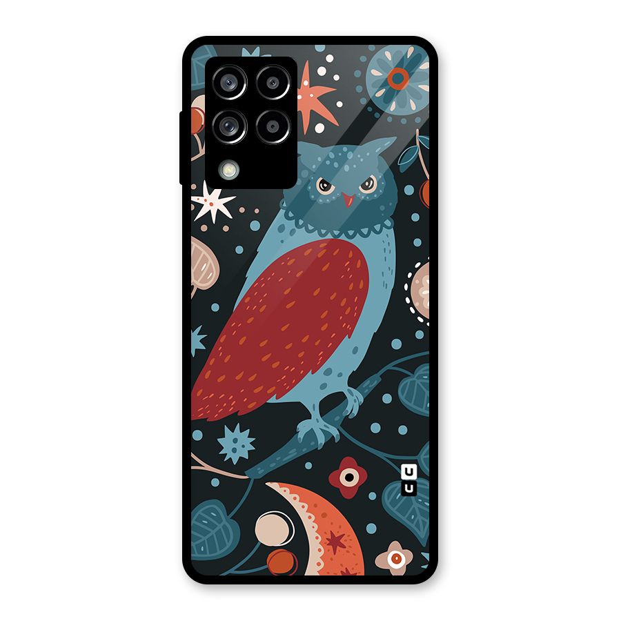Nordic Arts Owl Glass Back Case for Galaxy M53 5G