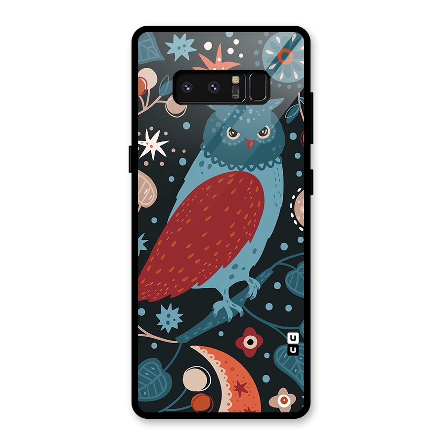 Nordic Arts Owl Glass Back Case for Galaxy Note 8