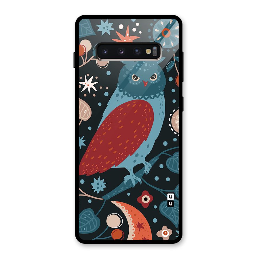 Nordic Arts Owl Glass Back Case for Galaxy S10 Plus