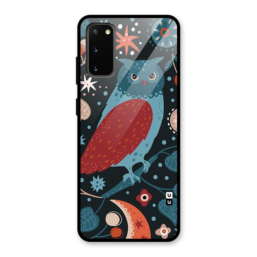 Nordic Arts Owl Glass Back Case for Galaxy S20