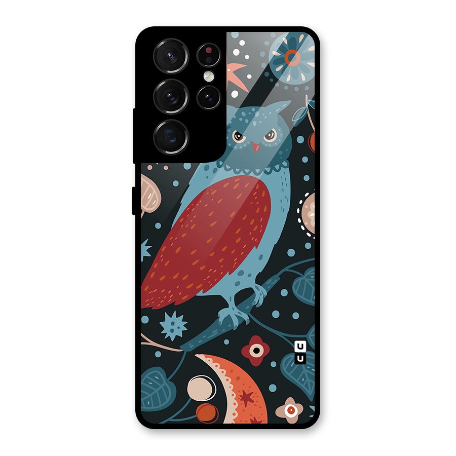 Nordic Arts Owl Glass Back Case for Galaxy S21 Ultra 5G