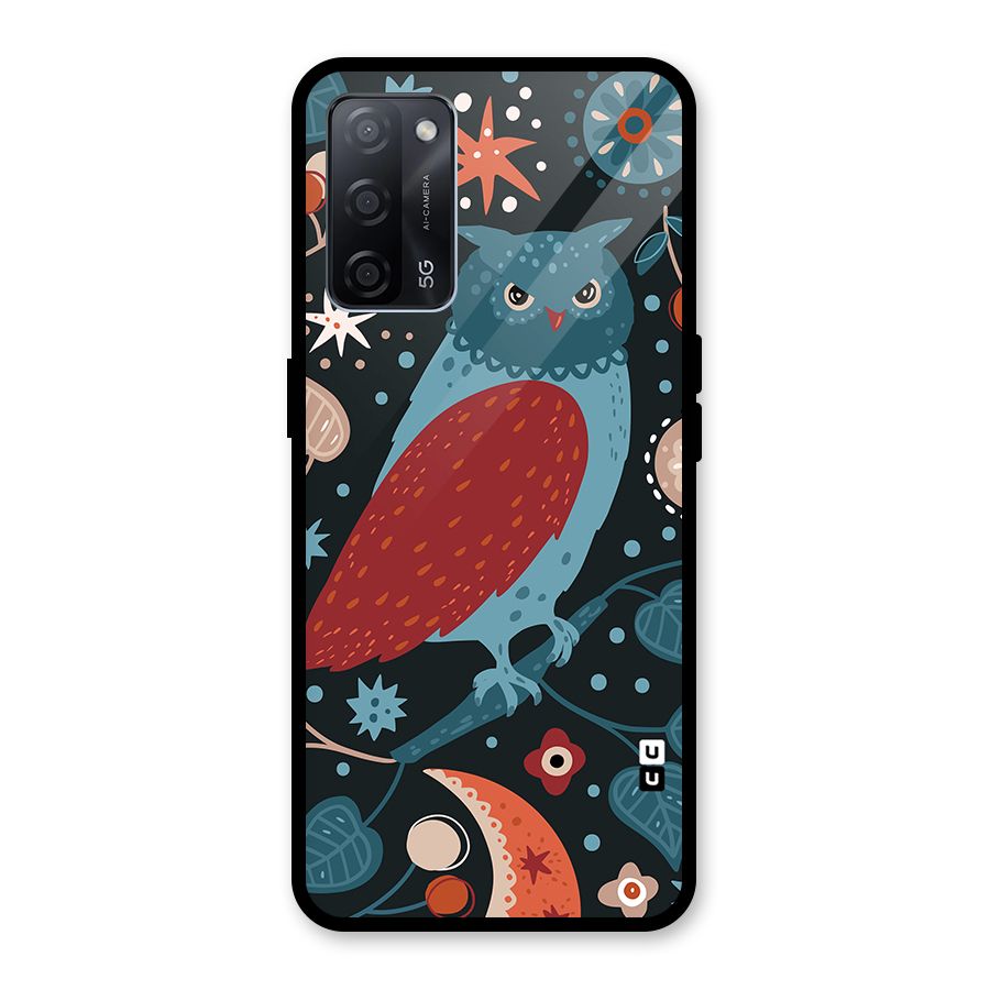 Nordic Arts Owl Glass Back Case for Oppo A53s 5G