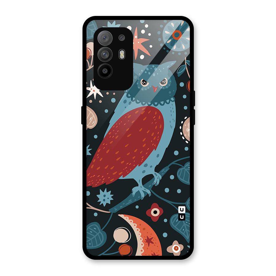Nordic Arts Owl Glass Back Case for Oppo F19 Pro Plus 5G