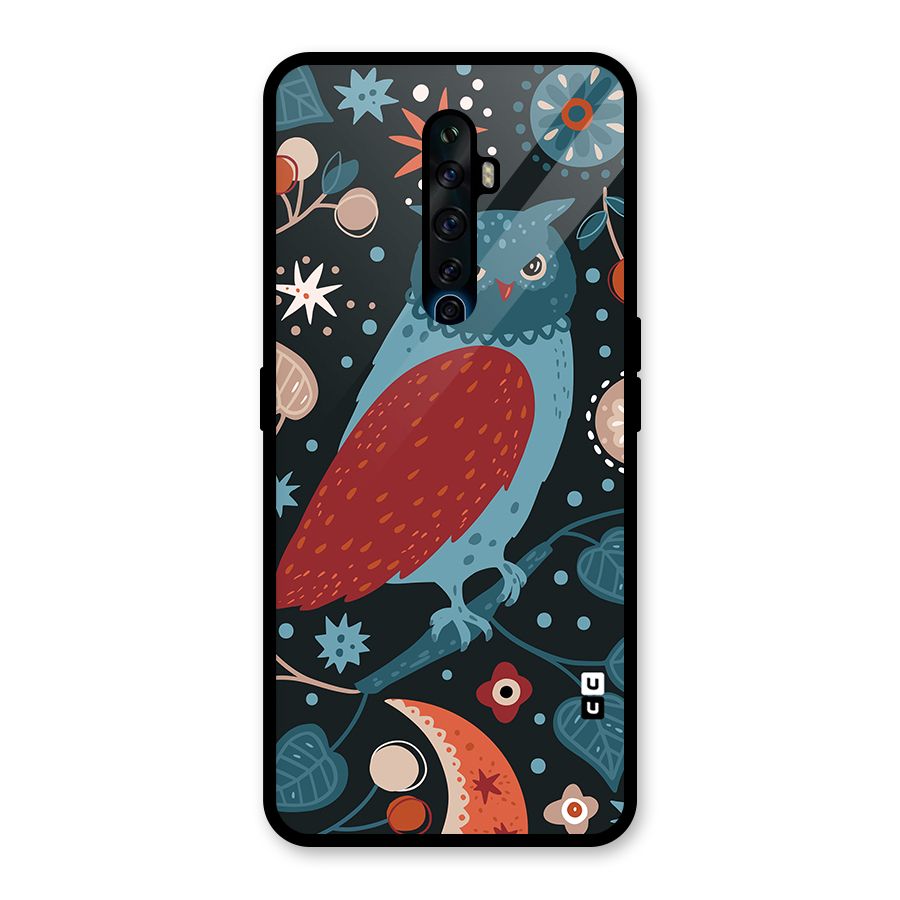 Nordic Arts Owl Glass Back Case for Oppo Reno2 F