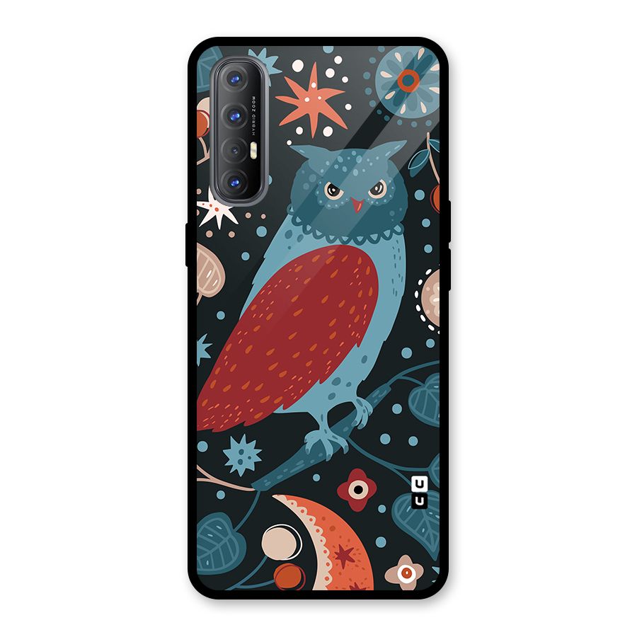 Nordic Arts Owl Glass Back Case for Oppo Reno3 Pro