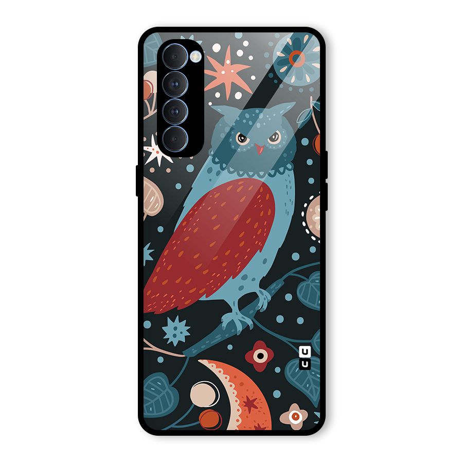 Nordic Arts Owl Glass Back Case for Oppo Reno4 Pro