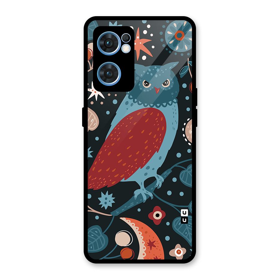 Nordic Arts Owl Glass Back Case for Oppo Reno7 5G