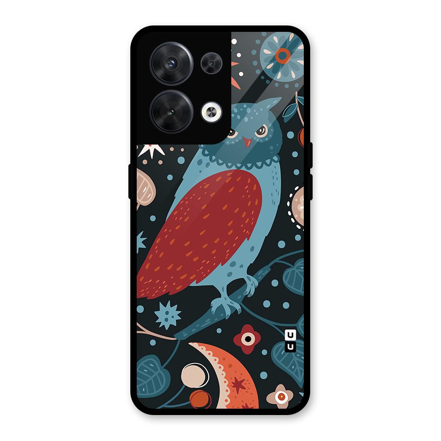 Nordic Arts Owl Glass Back Case for Oppo Reno8 5G