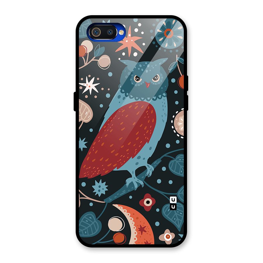 Nordic Arts Owl Glass Back Case for Realme C2