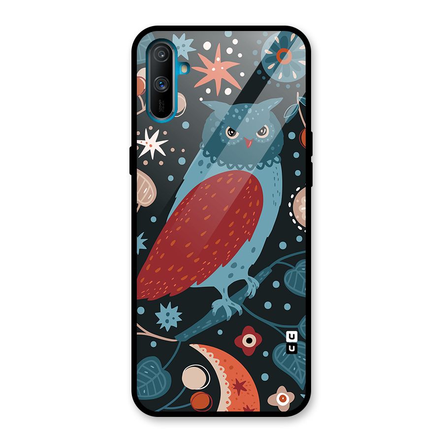 Nordic Arts Owl Glass Back Case for Realme C3