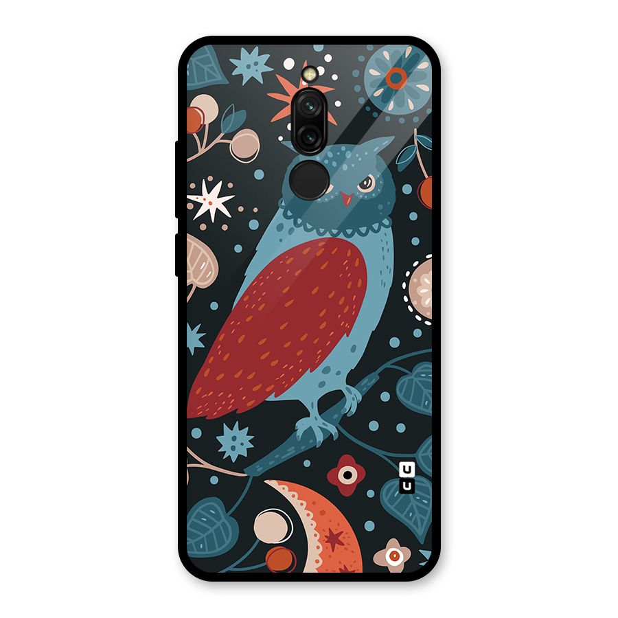 Nordic Arts Owl Glass Back Case for Redmi 8