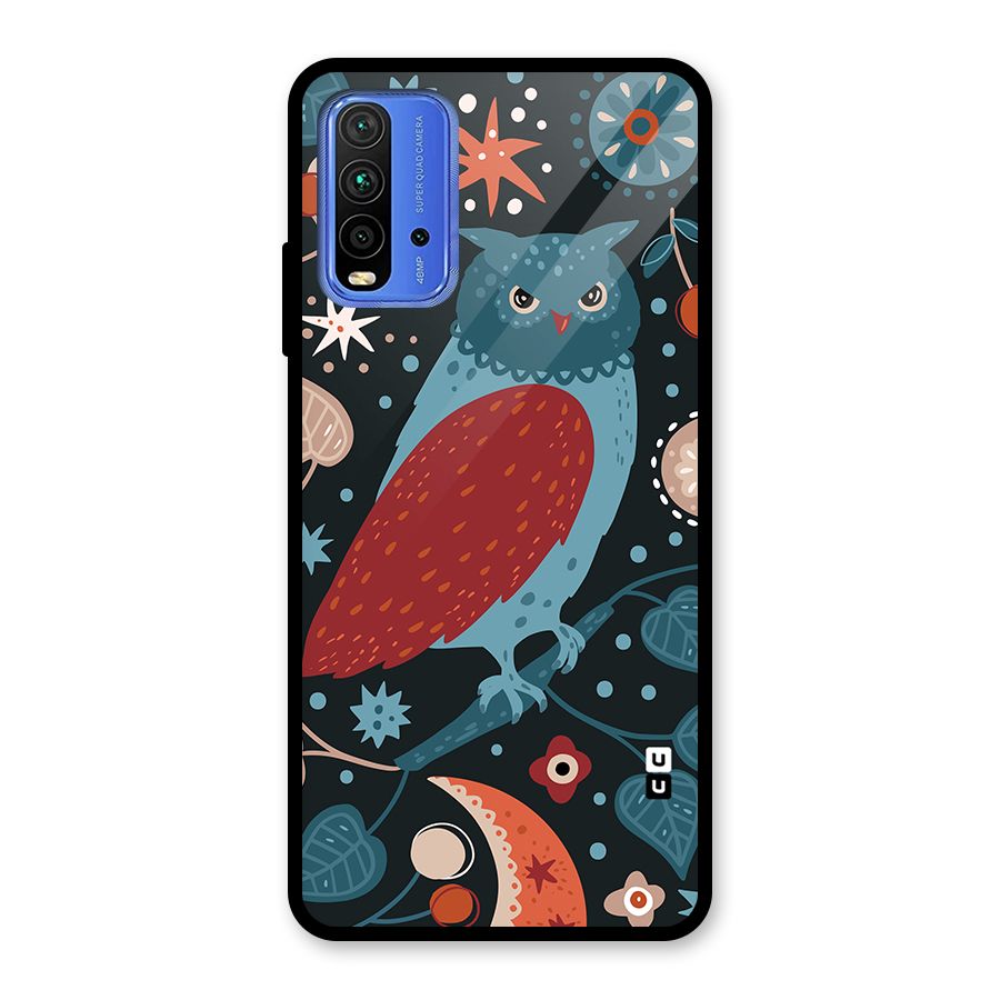 Nordic Arts Owl Glass Back Case for Redmi 9 Power