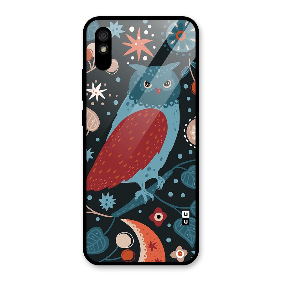 Nordic Arts Owl Glass Back Case for Redmi 9i