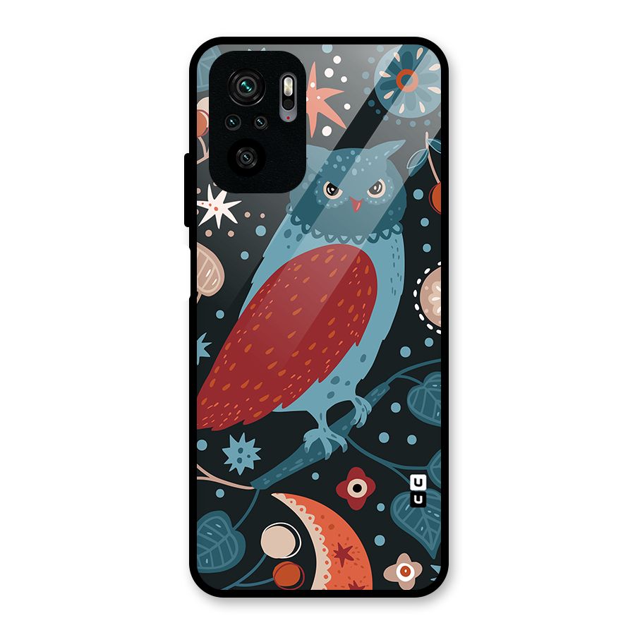 Nordic Arts Owl Glass Back Case for Redmi Note 10S