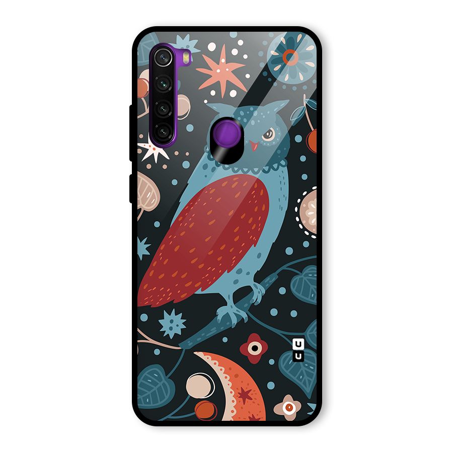 Nordic Arts Owl Glass Back Case for Redmi Note 8