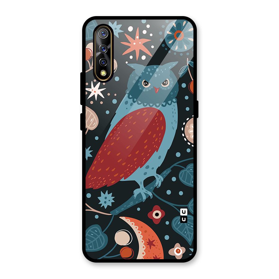 Nordic Arts Owl Glass Back Case for Vivo S1