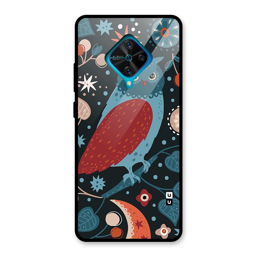 Nordic Arts Owl Glass Back Case for Vivo S1 Pro