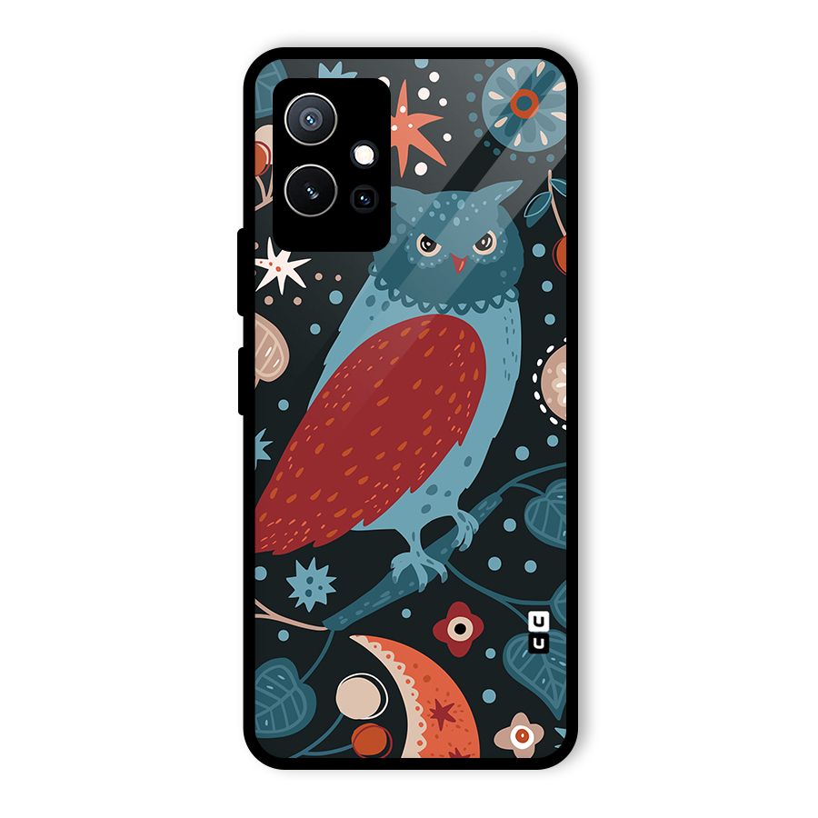 Nordic Arts Owl Glass Back Case for Vivo T1 5G