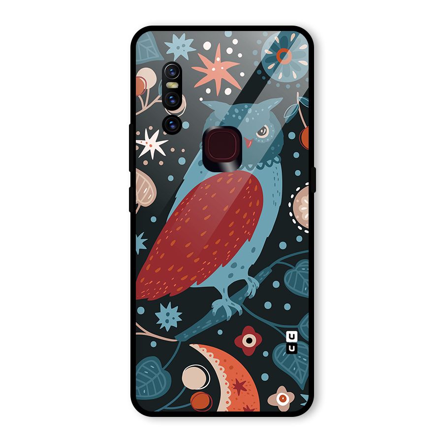 Nordic Arts Owl Glass Back Case for Vivo V15