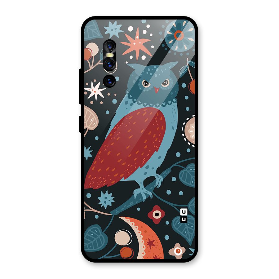 Nordic Arts Owl Glass Back Case for Vivo V15 Pro