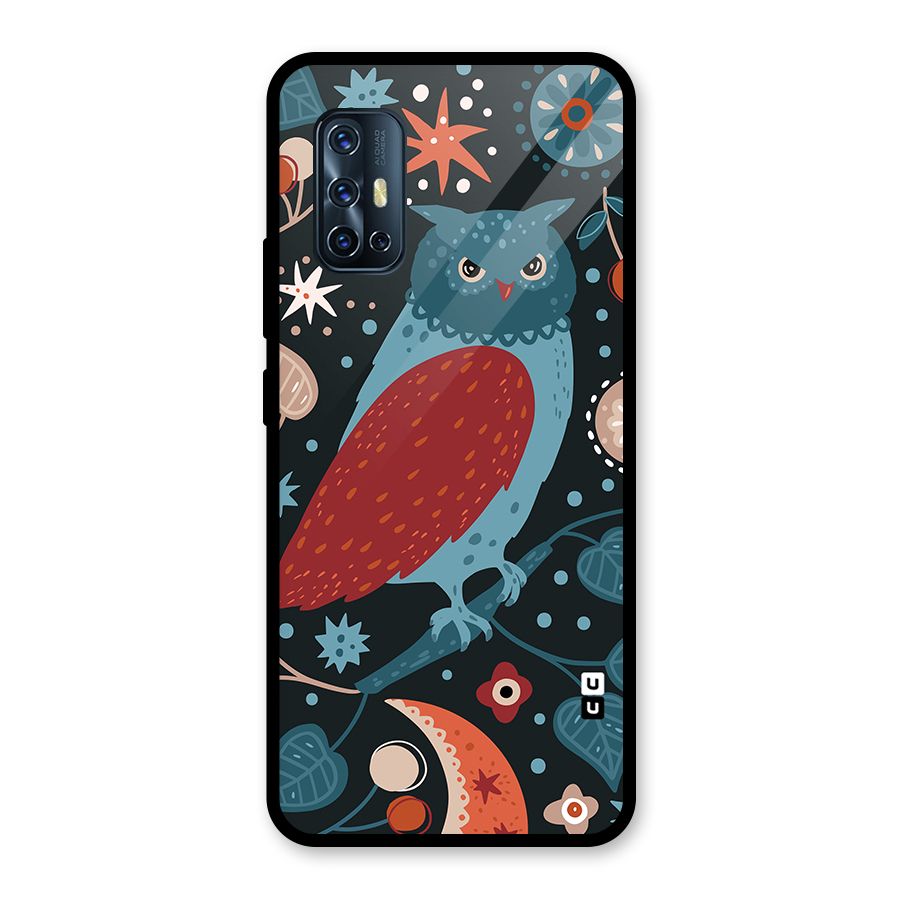 Nordic Arts Owl Glass Back Case for Vivo V17