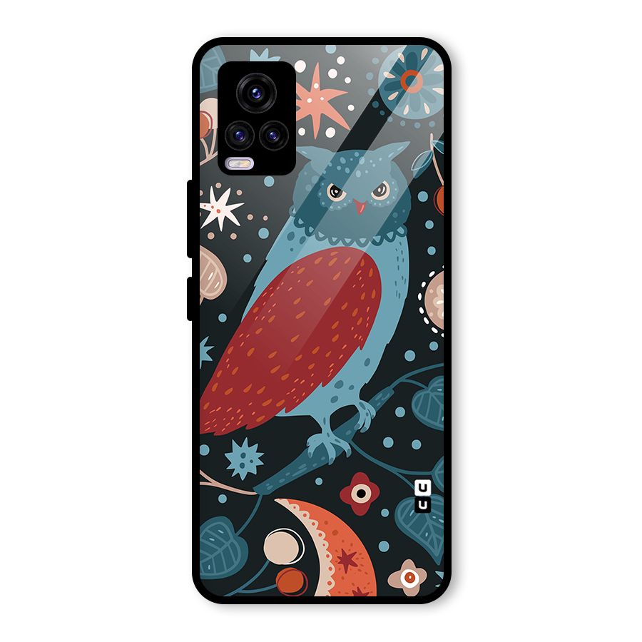 Nordic Arts Owl Glass Back Case for Vivo V20