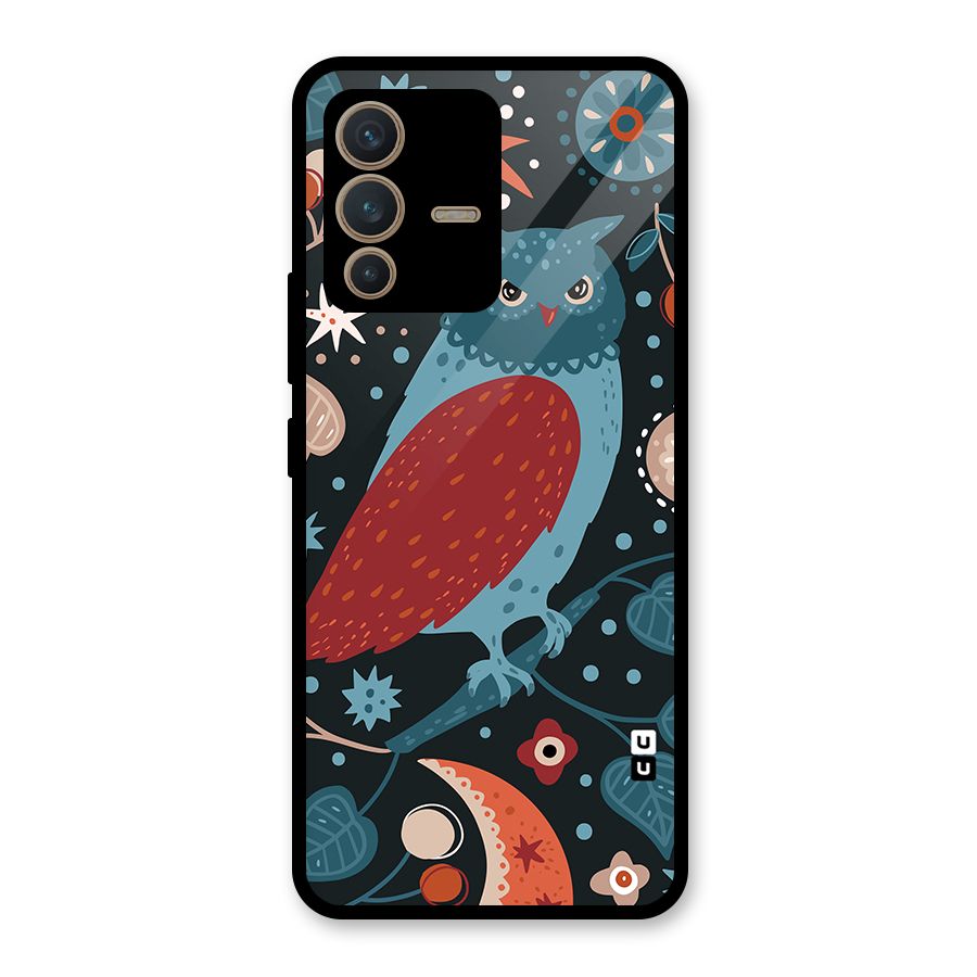 Nordic Arts Owl Glass Back Case for Vivo V23 5G