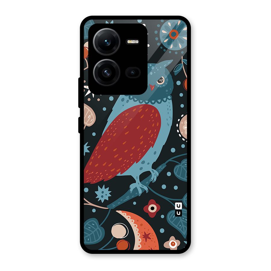 Nordic Arts Owl Glass Back Case for Vivo V25