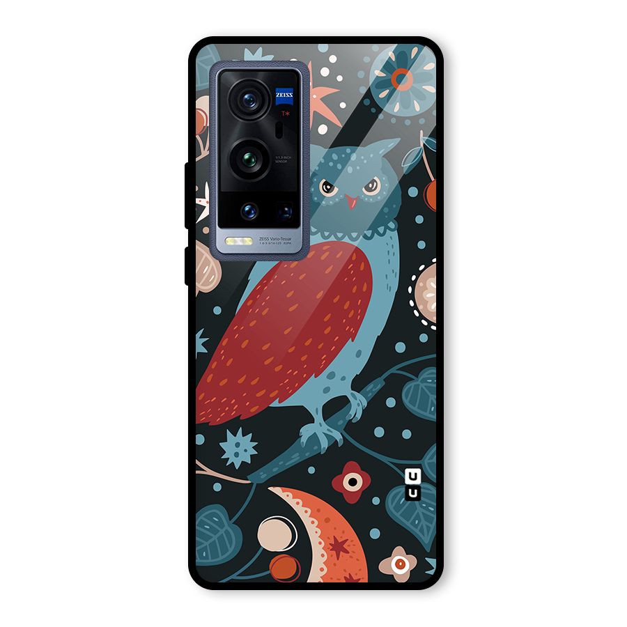 Nordic Arts Owl Glass Back Case for Vivo X60 Pro Plus