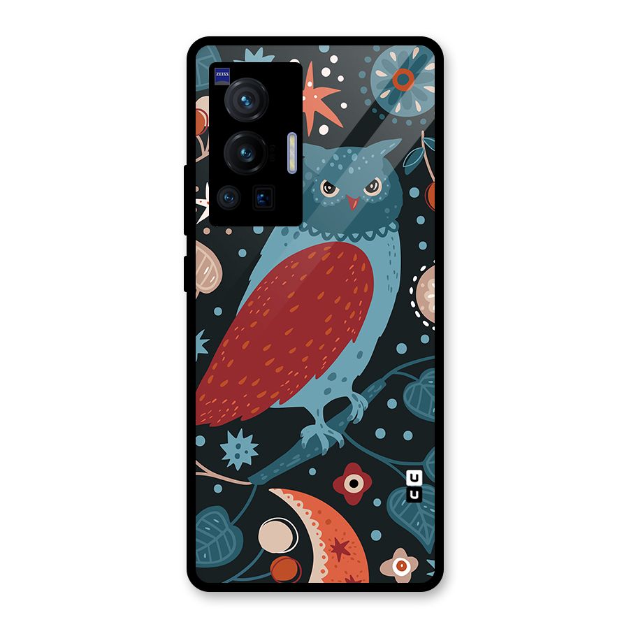 Nordic Arts Owl Glass Back Case for Vivo X70 Pro