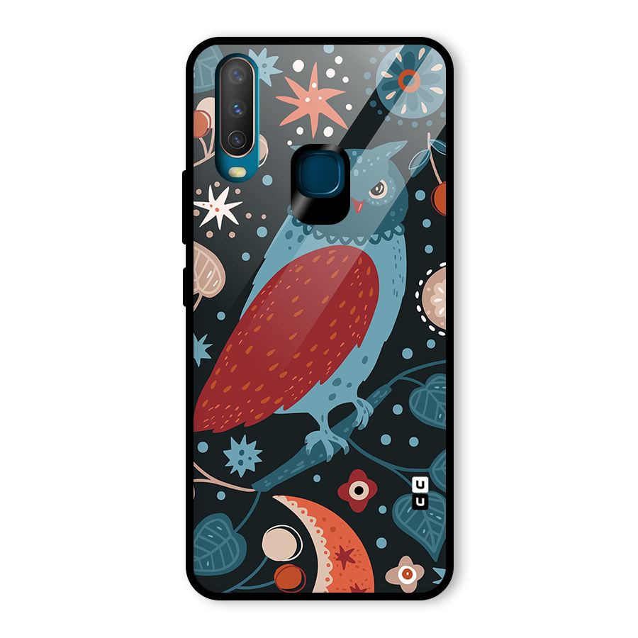 Nordic Arts Owl Glass Back Case for Vivo Y15