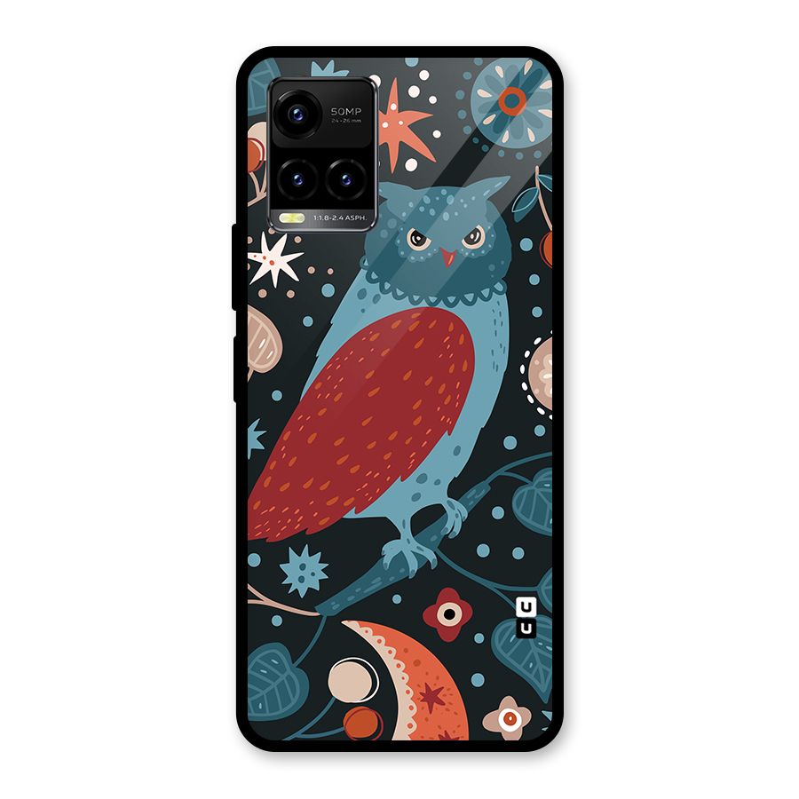 Nordic Arts Owl Glass Back Case for Vivo Y21T