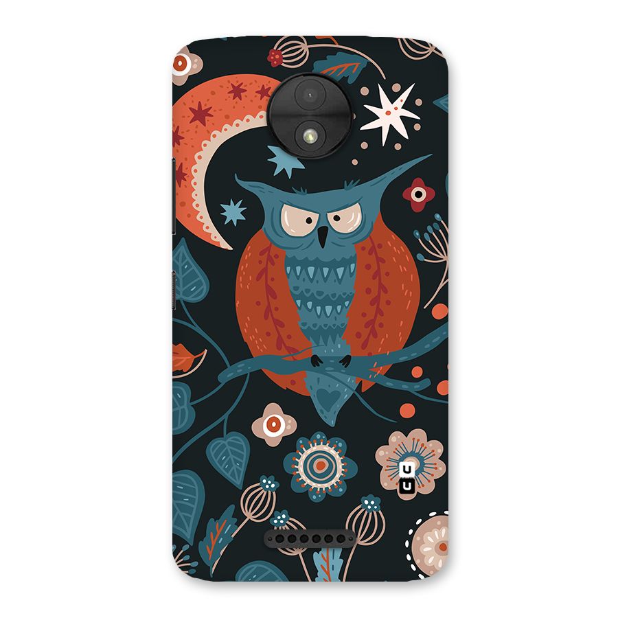 Nordic Arts Owl Moon Back Case for Moto C
