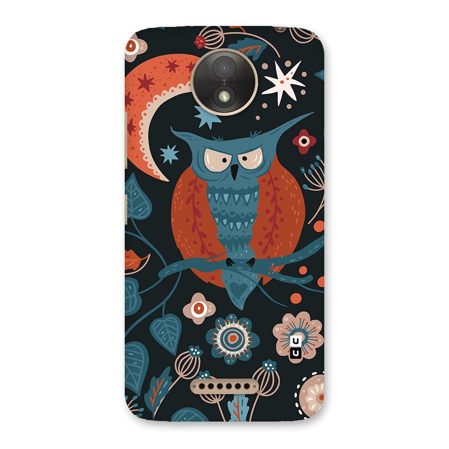 Nordic Arts Owl Moon Back Case for Moto C Plus