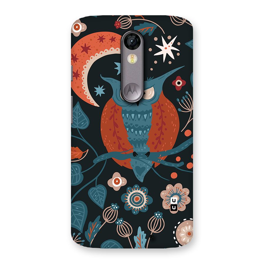 Nordic Arts Owl Moon Back Case for Moto X Force