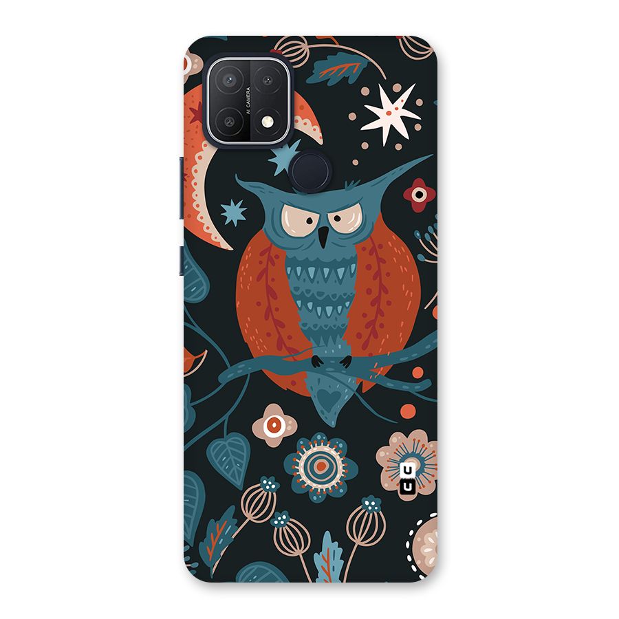 Nordic Arts Owl Moon Back Case for Oppo A15