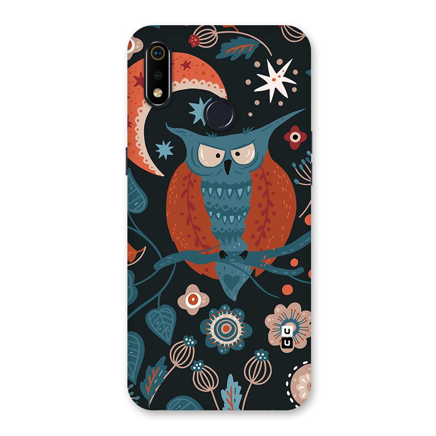 Nordic Arts Owl Moon Back Case for Realme 3i