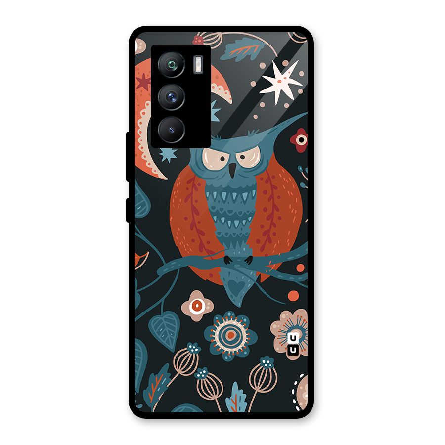Nordic Arts Owl Moon Glass Back Case for Vivo iQOO 9 SE