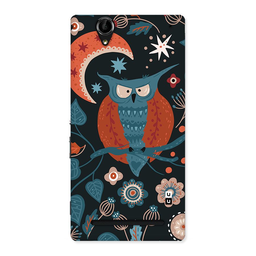 Nordic Arts Owl Moon Back Case for Xperia T2