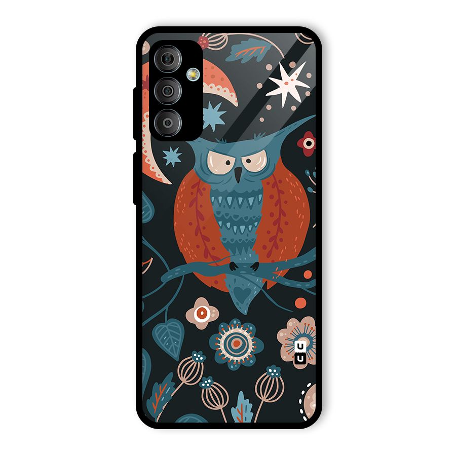 Nordic Arts Owl Moon Glass Back Case for Galaxy F23