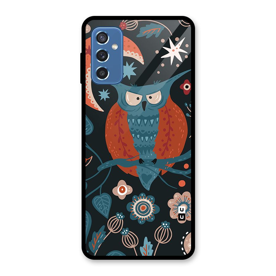 Nordic Arts Owl Moon Glass Back Case for Galaxy M52 5G