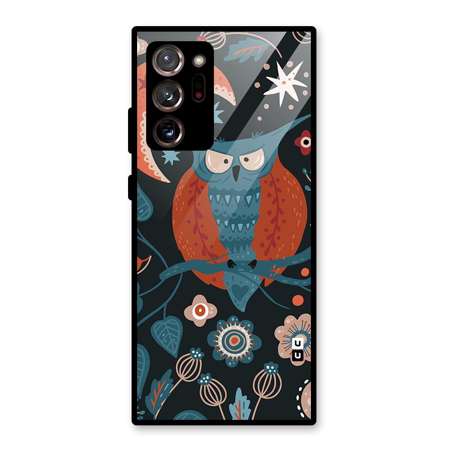 Nordic Arts Owl Moon Glass Back Case for Galaxy Note 20 Ultra