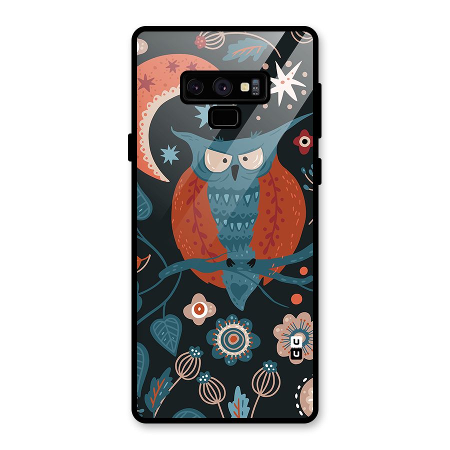 Nordic Arts Owl Moon Glass Back Case for Galaxy Note 9