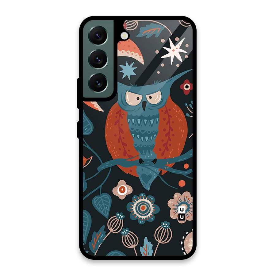 Nordic Arts Owl Moon Glass Back Case for Galaxy S22 5G