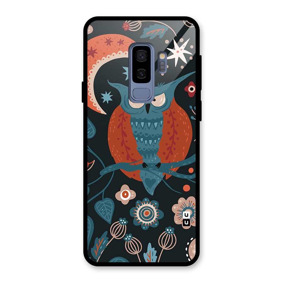 Nordic Arts Owl Moon Glass Back Case for Galaxy S9 Plus