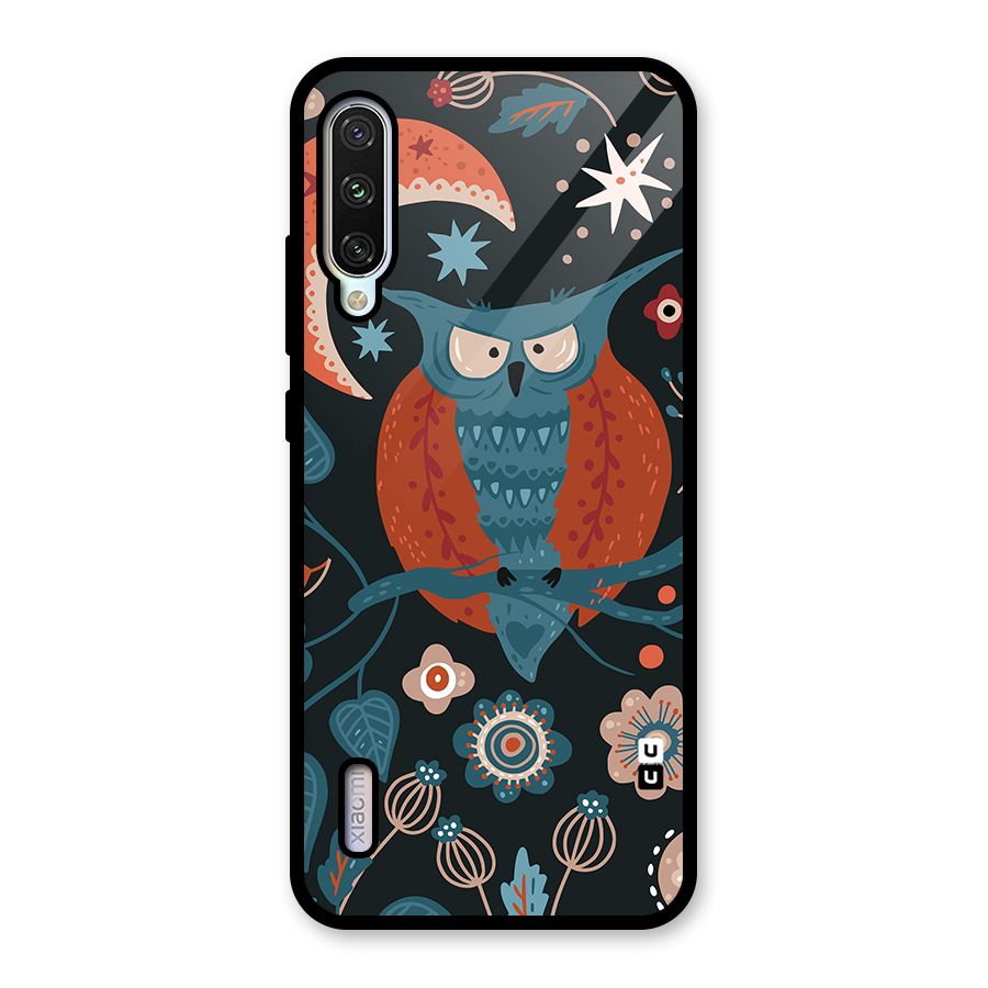 Nordic Arts Owl Moon Glass Back Case for Mi A3