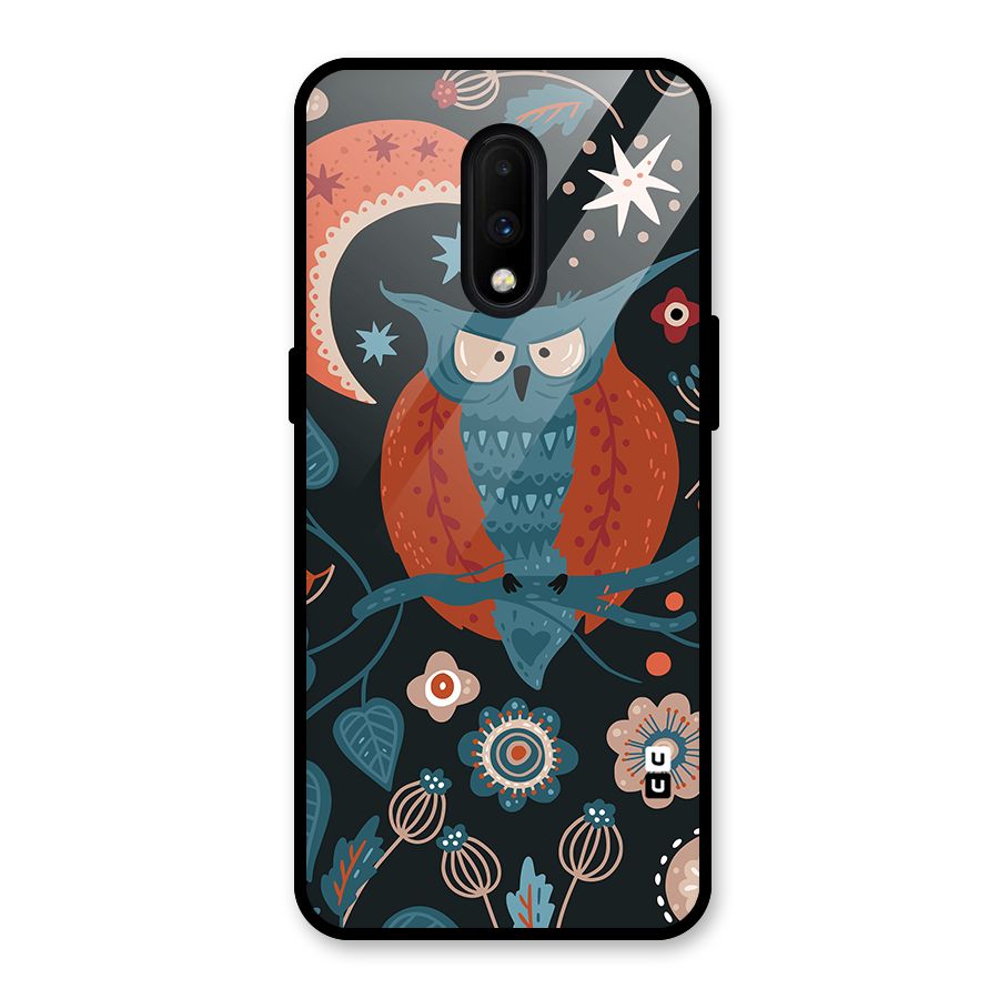 Nordic Arts Owl Moon Glass Back Case for OnePlus 7