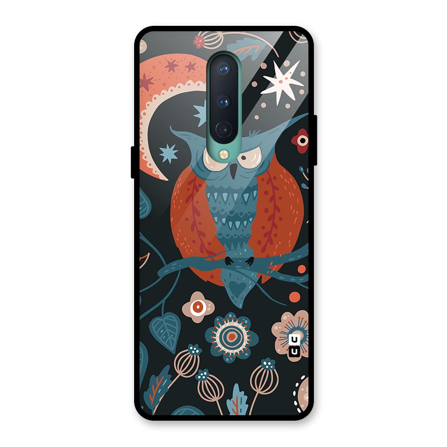 Nordic Arts Owl Moon Glass Back Case for OnePlus 8