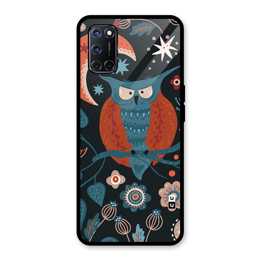 Nordic Arts Owl Moon Glass Back Case for Oppo A52