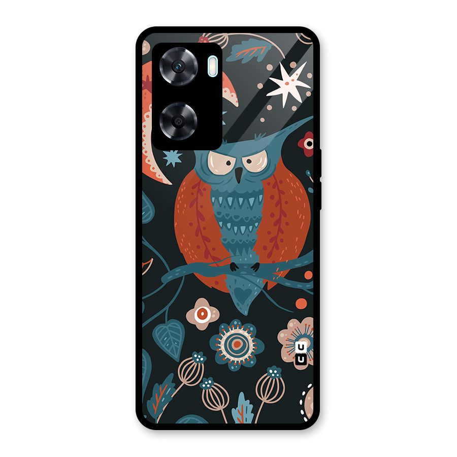 Nordic Arts Owl Moon Glass Back Case for Oppo A77